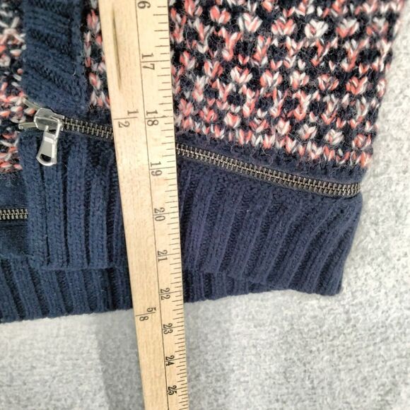 Club Monaco Cardigan Sweater Wmns Sz XS Leather Wool Angora Cashmere Open Front - Picture 4 of 12